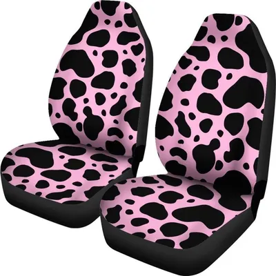 Black And Pink Cow Print Universal Fit Car Seat Covers
