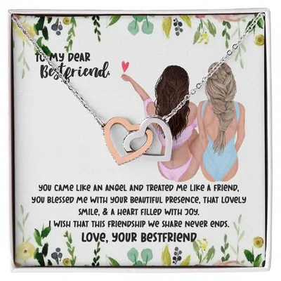 To My Bestfriend Interlocking Necklace Interlocking Hearts Necklace