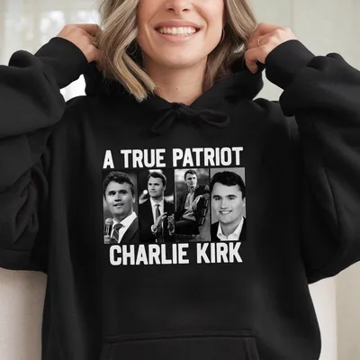 Charlie Kirk Hoodie A True Patriot Memorial Activist Hoodie Activist Attack Hoodie Human Rights Gildan Charlie Kirk Hoodie Mem