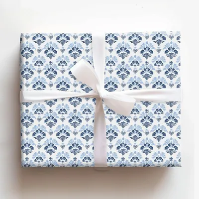 Heirloom Blue - Gift Wrap for Christmas, Holidays Wrapping Paper, Christmas Wrapping Paper