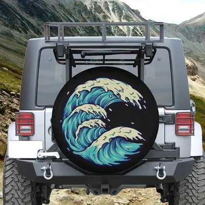 Spare Tire Cover, Ocean Waves, Tire Cover, Sea Ocean Car Accessories For Surfers, Girl, Accessories, Beach Vibe Spare Tire Cover