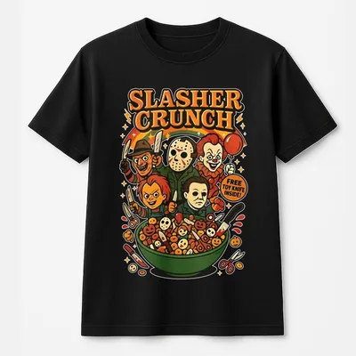 Halloween T-Shirt For Women Funny Spooky Crunch Graphic T-Shirt Retro Scary Horror Style Top Cute Casual Fall