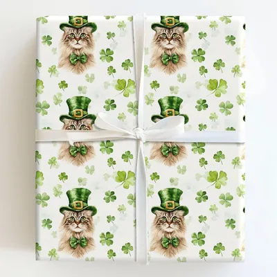 Leprechaun Siberian - Gift Wrap for Christmas, Holidays Wrapping Paper, Christmas Wrapping Paper