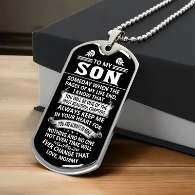 Keep Me In Your Heart - Great Gift For Son - Army Tag Necklace, Dog Tag