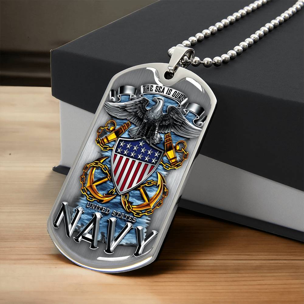 Custom Navy Mom Necklace, I Raised My Hero, Military Mom, Us Navy Mom, Proud Navy Mom - Army Tag Necklace, Dog Tag