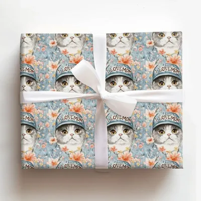 Mom's Favorite British Shorthair - Gift Wrap for Christmas, Holidays Wrapping Paper, Christmas Wrapping Paper