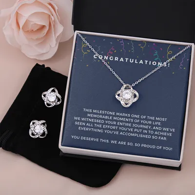 Love Knot Earring & Necklace Set for your Daughter