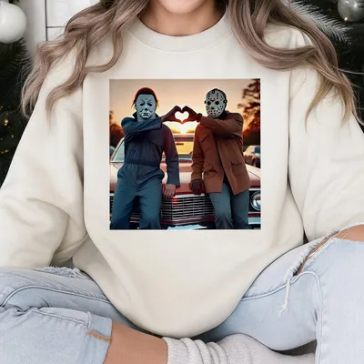 Horror Movies Characters Sweatshirt, 90s Horror Movie Sweatshirt, Scary Movie Sweatshirt, Matching Halloween Gifts, Womenswear