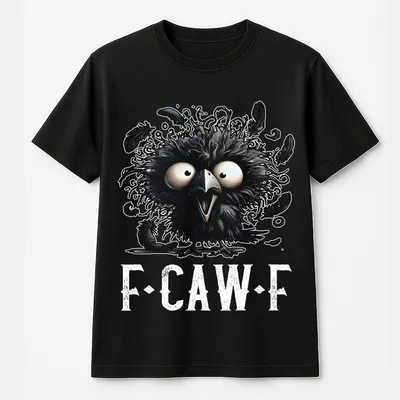 Fcawf Crow T- T-Shirt, Funny Crow T-Shirt, Fcawf Halloween T-Shirt, Gift For Him