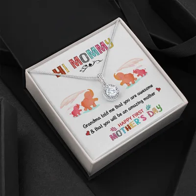 Hi Mommy - Gift For First Time Mom - Gift For Daughter - Mother's Day Gift - Love Knot Necklace - Mother's Day Necklace - Mother's Day Present - Happy Mother's Day - For Mother's Day - Eh: Mother's Day -  Jewelry For Daughter