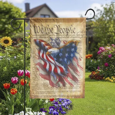 Patriotic Eagle, We The People, Happy 4th Of July American Flag, Patriotic Flag Vertical Garden Flag
