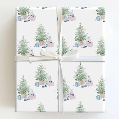 Pines and Pirouettes - Gift Wrap for Christmas, Holidays Wrapping Paper, Christmas Wrapping Paper