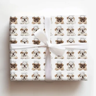 Cooking with the Bulldogs - Gift Wrap for Christmas, Holidays Wrapping Paper, Christmas Wrapping Paper