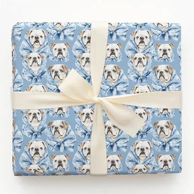 Spa Day with the Bulldogs - Gift Wrap for Christmas, Holidays Wrapping Paper, Christmas Wrapping Paper