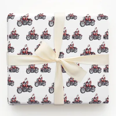 Jolly Road Racer - Gift Wrap for Christmas, Holidays Wrapping Paper, Christmas Wrapping Paper