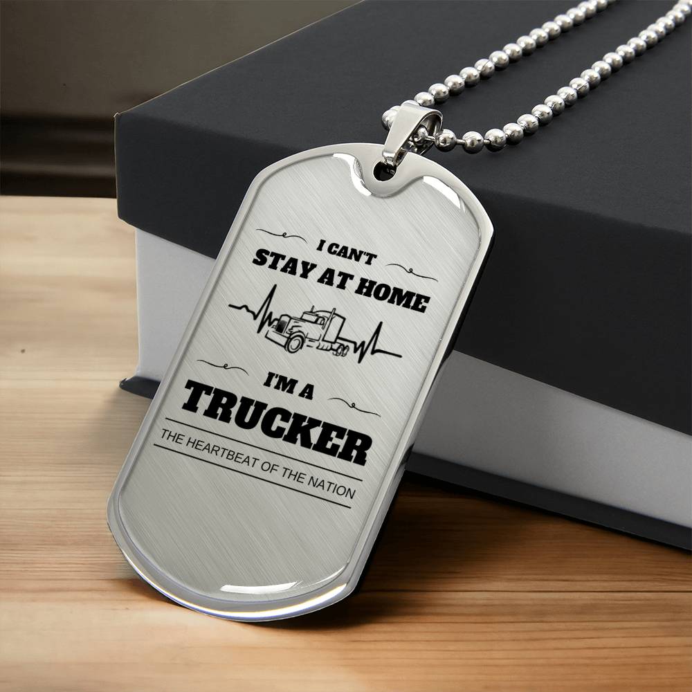 I Can't Stay Home Dog Tag - Army Tag Necklace, Dog Tag