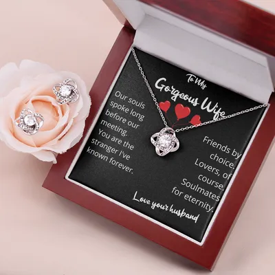 To My Wife Necklace Gift For Her Gift For Wife Birthday Anniversary Love Knot