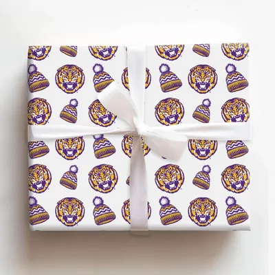 Tiger Beanie - Gift Wrap for Christmas, Holidays Wrapping Paper, Christmas Wrapping Paper