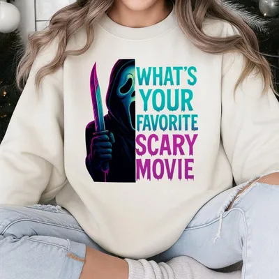 Horror Movie Sweatshirt Jason Freddy Chucky Pennywise Michael Myers Neon Graphic Sweatshirt Scary Halloween Unisex Casual Top