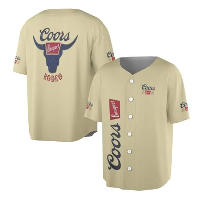 Coors Banquet Rodeo Baseball Jersey, Beer Brand Logo Baseball Jersey, Western Cowboy Merch, Vintage Drink Fan Apparel