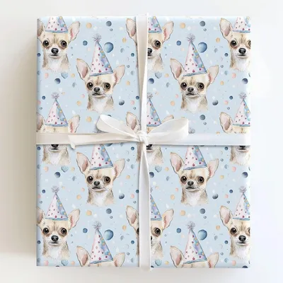 Tiny Pawty Time - Gift Wrap for Christmas, Holidays Wrapping Paper, Christmas Wrapping Paper