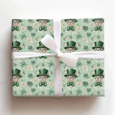 Leprechaun Devon Rex - Gift Wrap for Christmas, Holidays Wrapping Paper, Christmas Wrapping Paper