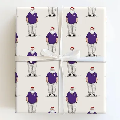 Clemson Santa Polo - Gift Wrap for Christmas, Holidays Wrapping Paper, Christmas Wrapping Paper