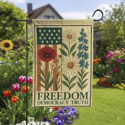 Vertical Garden - Freedom Democracy Truth House Flag, Political Activist Flag, Protest Flag, Fdt Yard Flag, Anti-Pre Garden, Political Home Decoration Gift Vertical Garden Flag