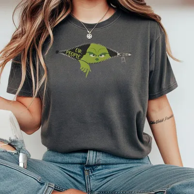 Ew People Funny Christmas T-Shirt Retro Holiday Jumper Vintage Green Character Xmas T-Shirt Unisex Streetwear Top Tre