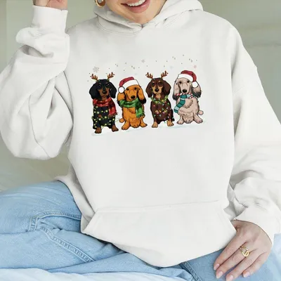 Dachshund Christmas Hoodie Christmas Dog Hoodie Dachshund Hoodie Dachshund Mom Hoodie Dog Lover Hoodie Dachshund Lover