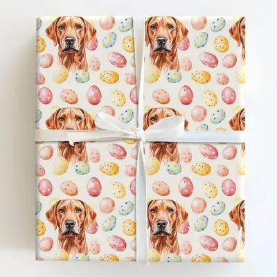 Easter Eggs with the Rhodesian Ridgeback - Gift Wrap for Christmas, Holidays Wrapping Paper, Christmas Wrapping Paper