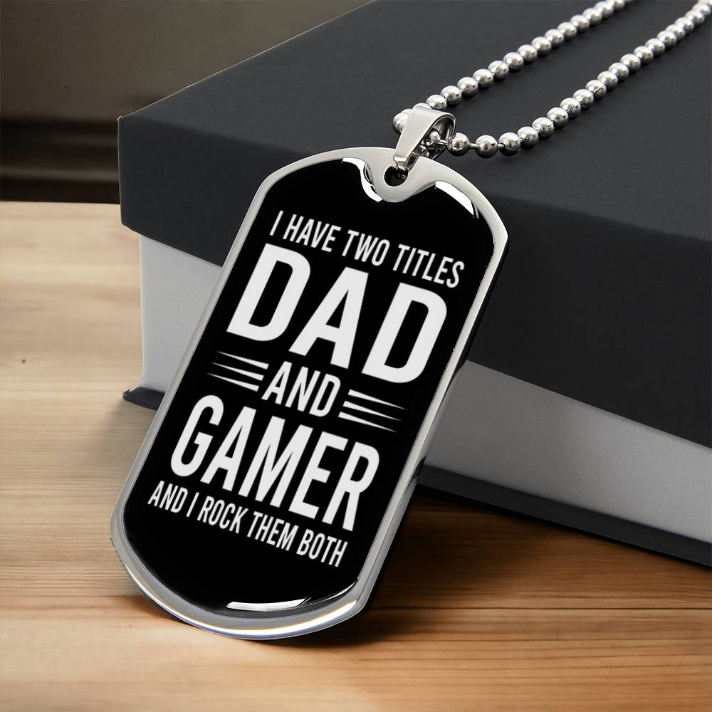 Dad And Gamer Necklace - Army Tag Necklace, Dog Tag
