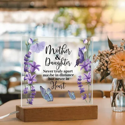 HeartWork - Mother & Daughter Never Truly Apart - Acrylic Square Plaque