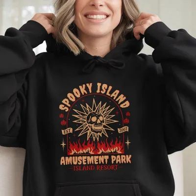 Spooky Island Amusement Park Hoodie Retro Scooby Doo Hoodie Funny Halloween Graphic Hoodie 2000s Nostalgia Gift Ultra