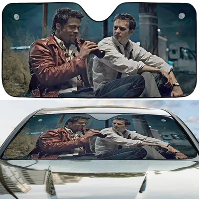 Fight Club Movie Car Sun Shade, Tyler Durden Windshield Uv Blocker, Keeps Auto Cool, Film Fan Accessory Car Sunshade