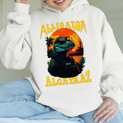 Alligator Alcatraz Hoodie – Funny Florida Everglades Gator Meme Hoodie, Swamp Humor Graphic Hoodie For Men And Women, Unique Unisex