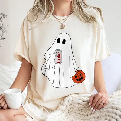 Halloween Diet Coke Ghost T-Shirt Funny Skeleton Soda T-Shirt Diet Coke Lover T-Shirt Spooky Fall Diet Coke
