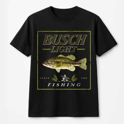 Busch Light Fishing Bass Graphic T-Shirt, Unisex T-Shirt For Men And Women, Casual Daily Wear, Perfect For Fishing Enthusiasts