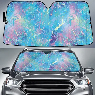 Rainbow Paint Flakes Theme Car Sun Shades Cover Auto Windshield PrintSyde