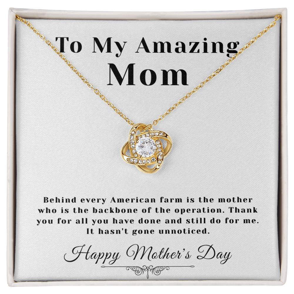 Farm Mom - Love Knot - Mother's Day Love Knot Necklace