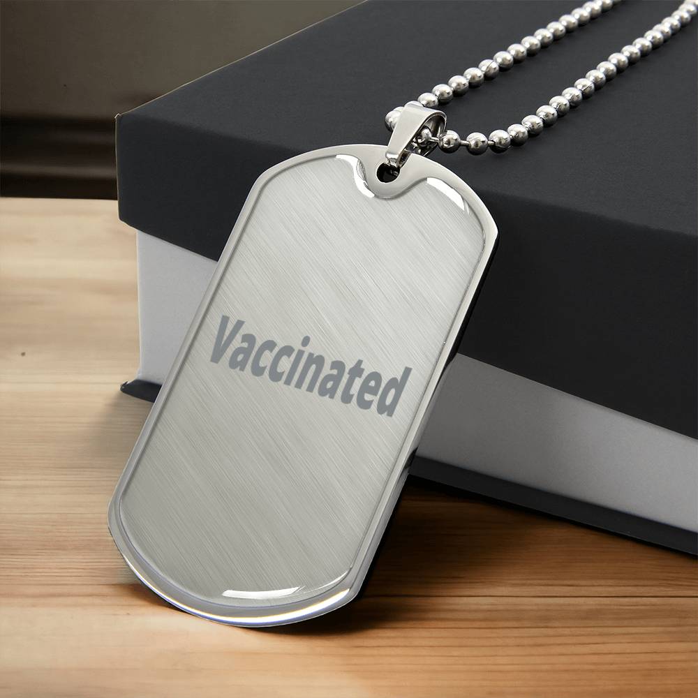 Men's Vaccinated - Wholesale - Army Tag Necklace, Dog Tag