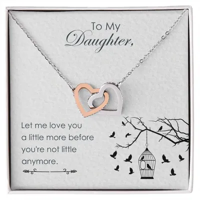 To My Daughter - Interlocking Hearts Necklace5