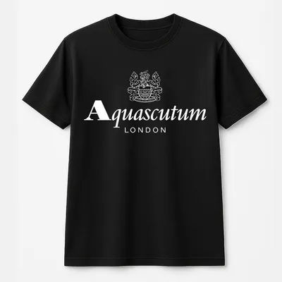London Aquascutum Graphic T-Shirt Men S Casual T-Shirt Breathable Summer Fabric