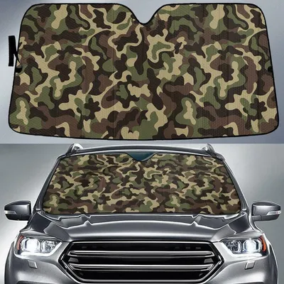 Military Leaf Woodland Camo Pattern Printed Car Sun Shades Cover Auto Windshield PrintSyde