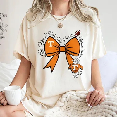 T-Shirt Women'S Graphic Print Tennessee Volunteers Logo Ribbed Collar Tops
