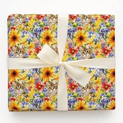 Garden Day with the Bengal - Gift Wrap for Christmas, Holidays Wrapping Paper, Christmas Wrapping Paper