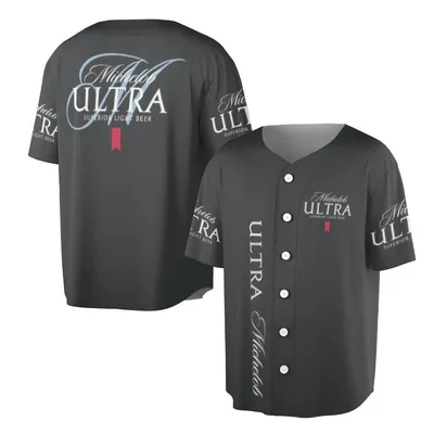 Michelob Ultra Superior Light Beer Baseball Jersey, Alcohol Brand Merch, Ultra Logo Baseball Jersey, Fan Drinking Apparel