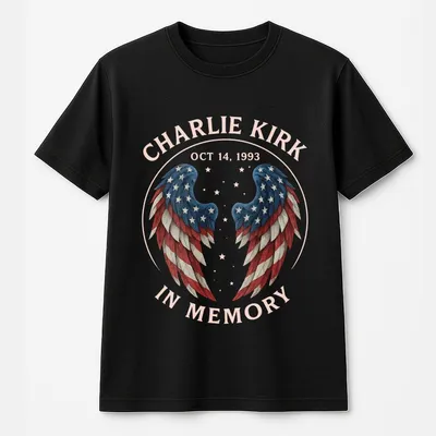 Cjk Day Freedom T-Shirt – Oct 14th Birthday Tribute T-Shirt, In Memory Design, Patriotic Wings Graphic Top, In October We Wear Red Birthday