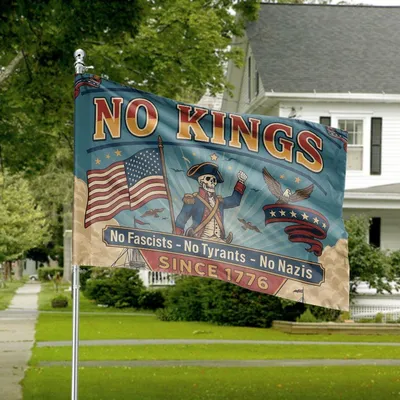 No Kings Flag, Patriotic American Revolution Banner, Liberty And Freedom Decor, Vintage Political Statement Flag, Usa History Art Horizontal House Flag
