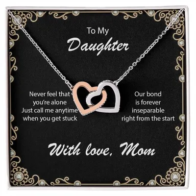 Necklace For Daughter To Call Mom When Stuck Interlocking Hearts Necklace
